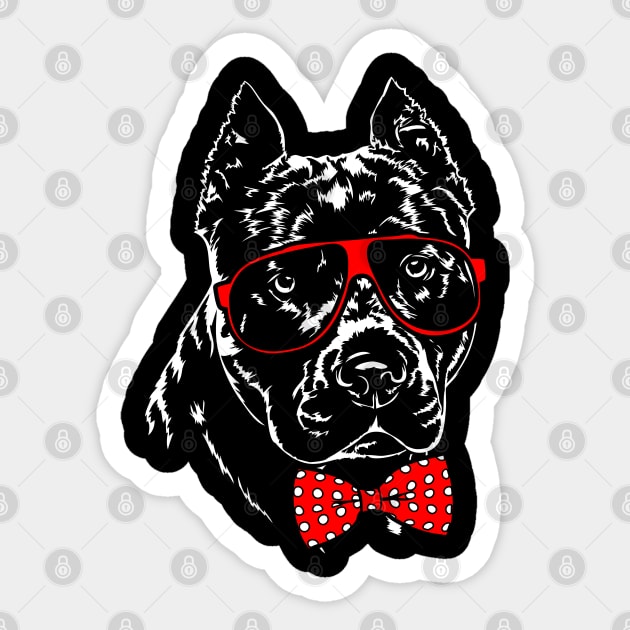 Cute American Pitbull Terrier dog Portrait Sticker by wilsigns